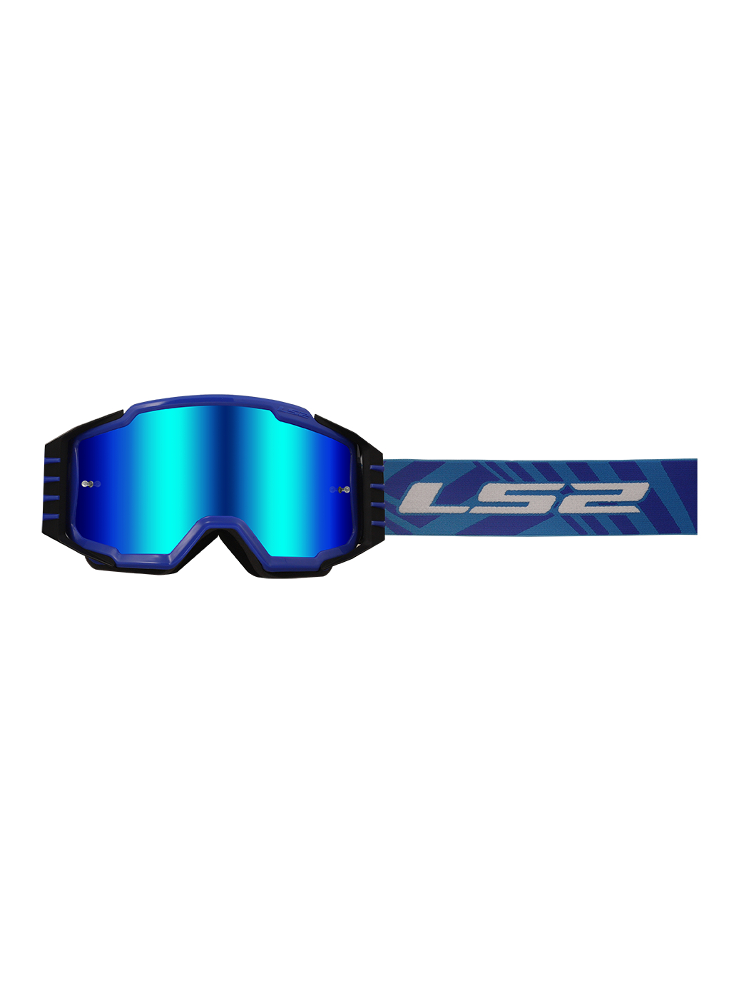 LS2 CHARGER PRO GOGGLE BLUE WITH IRIDIUM VISOR 3