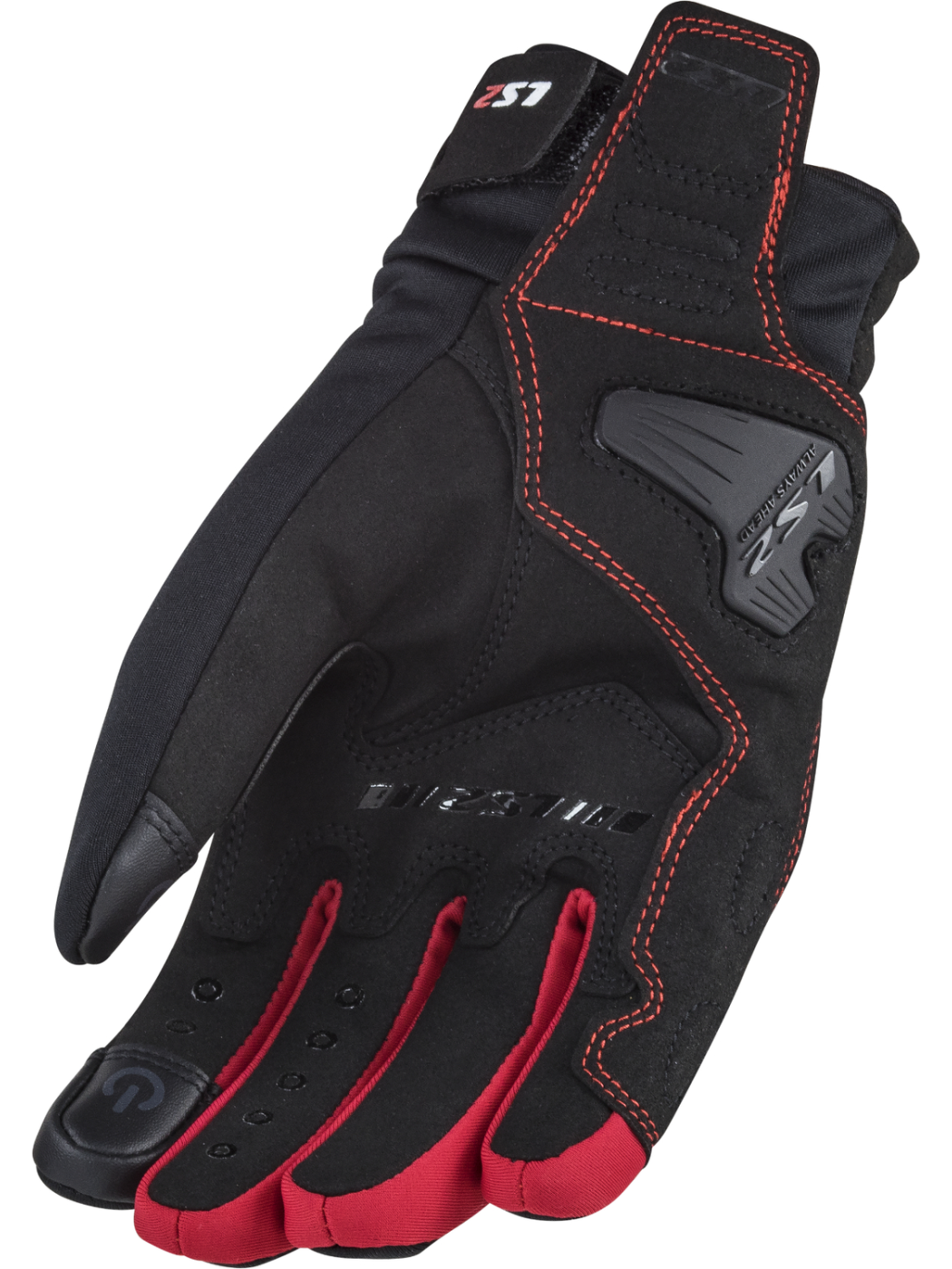 LS2 JET 2 MAN GLOVES BLACK RED 1