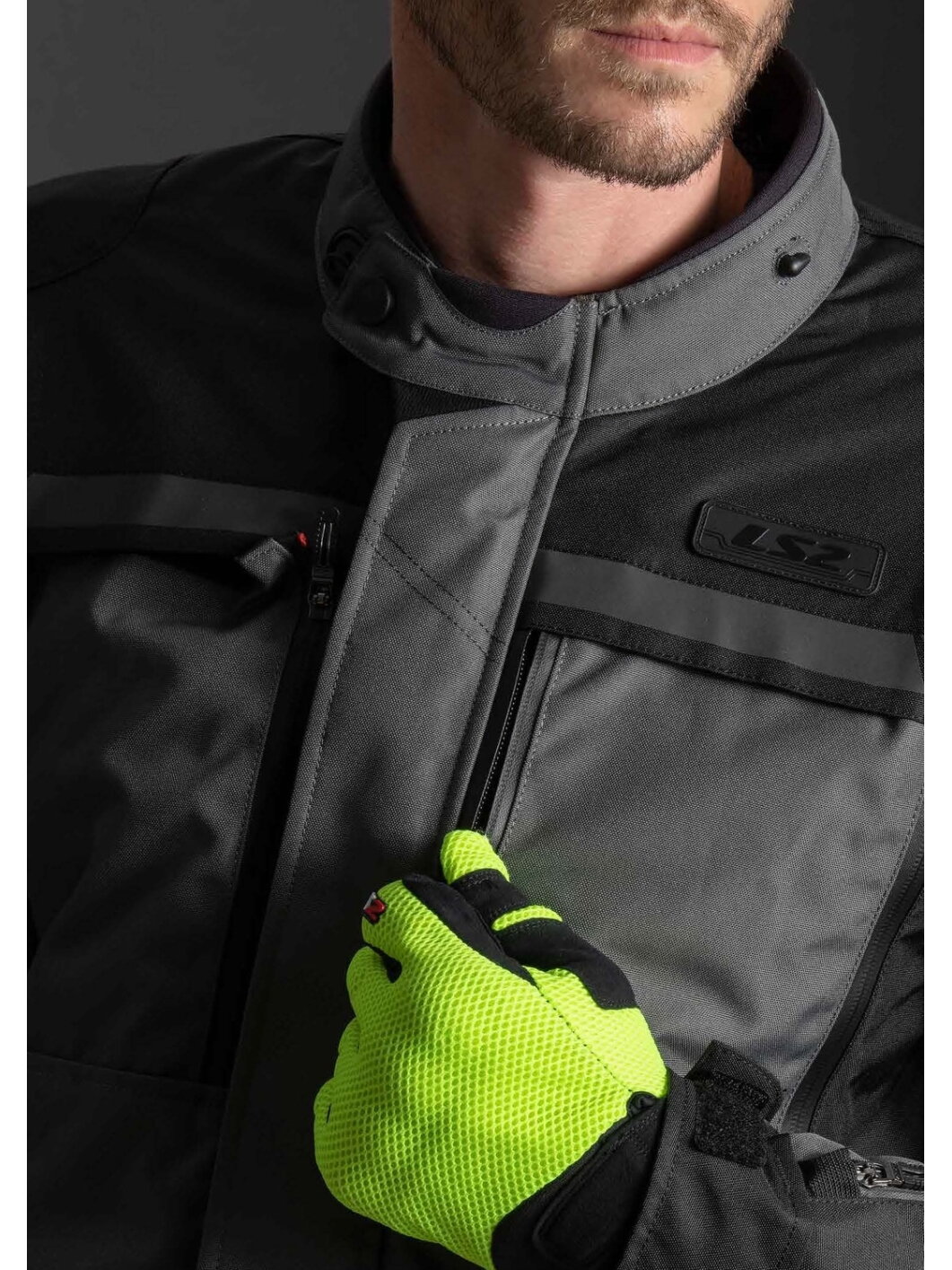 LS2 LANCE MAN JACKET GREY BLACK YELLOW 3 LS2 LANCE MAN JACKET GREY BLACK YELLOW 3