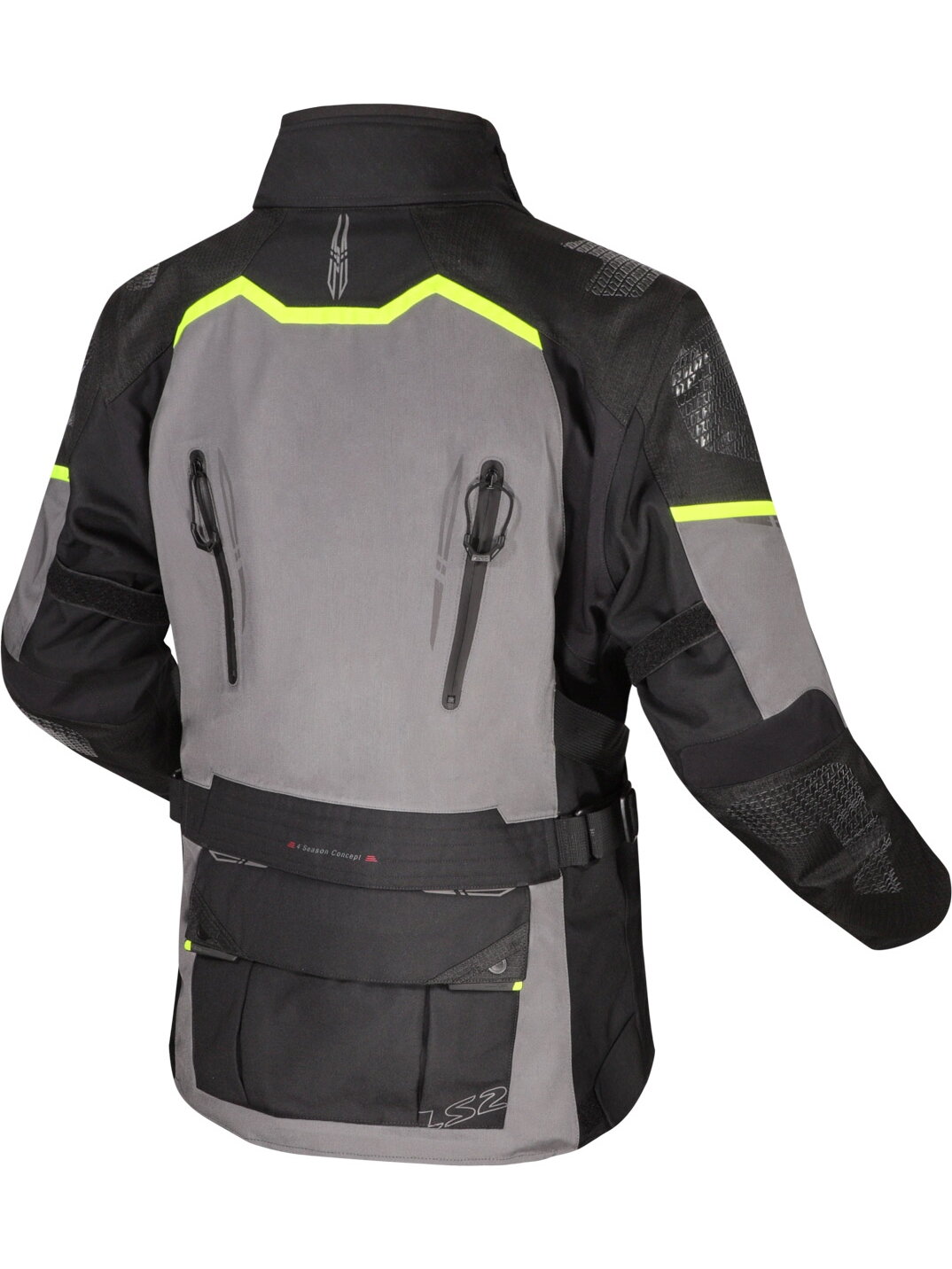 LS2 APOLLO MAN JACKET BLACK DARK GREY H-V YELLOW 1