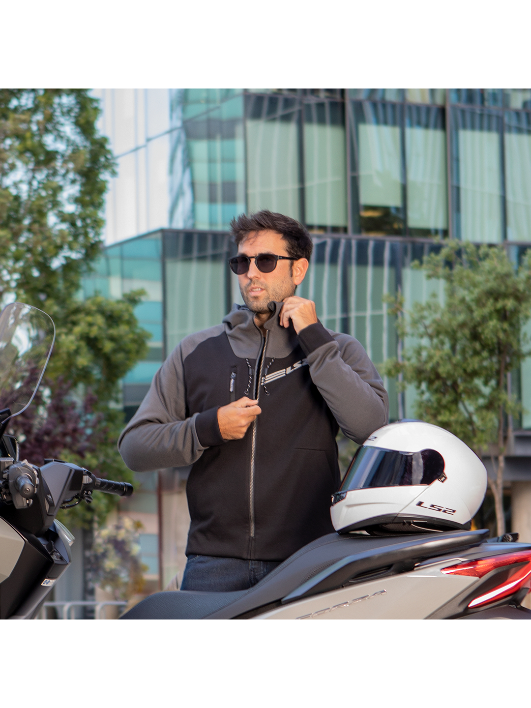 LS2 THROTTLE MAN JACKET BLACK DARK GREY 1