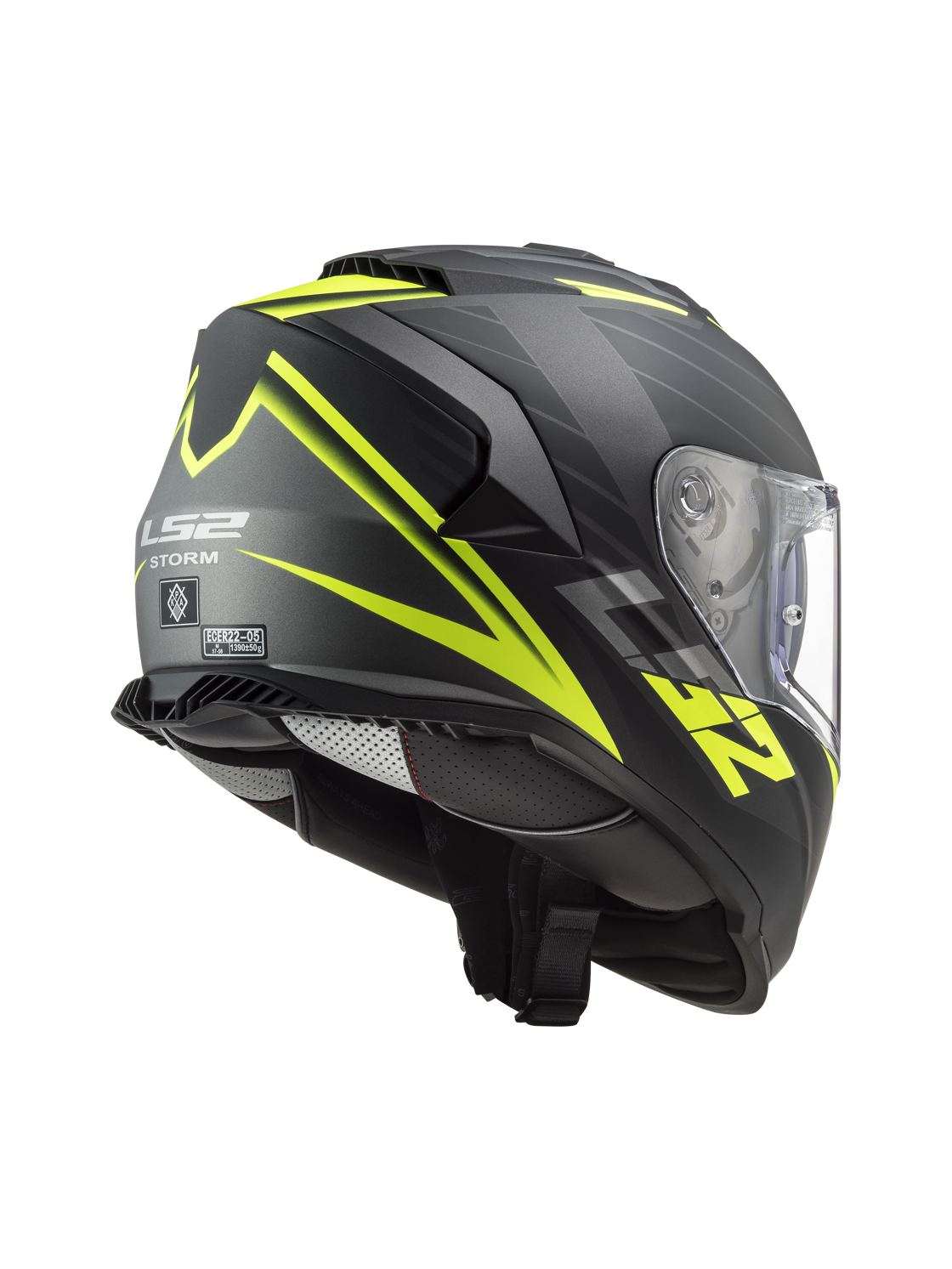 LS2 FF800 STORM NERVE MATT BLACK H-V YELLOW 2 LS2 FF800 STORM NERVE MATT BLACK H-V YELLOW 2