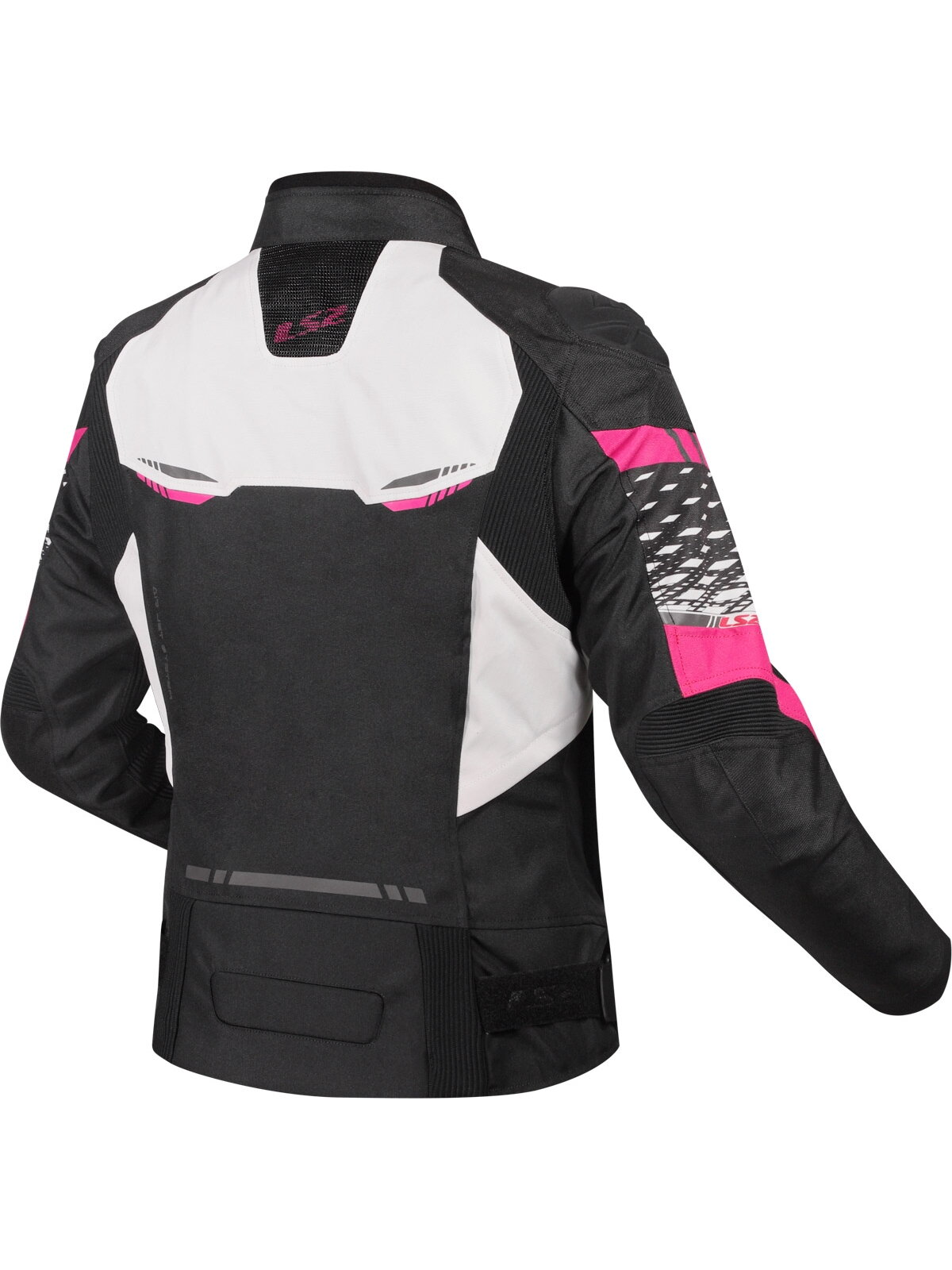 LS2 APEX LADY JACKET BLACK WHITE PINK 1