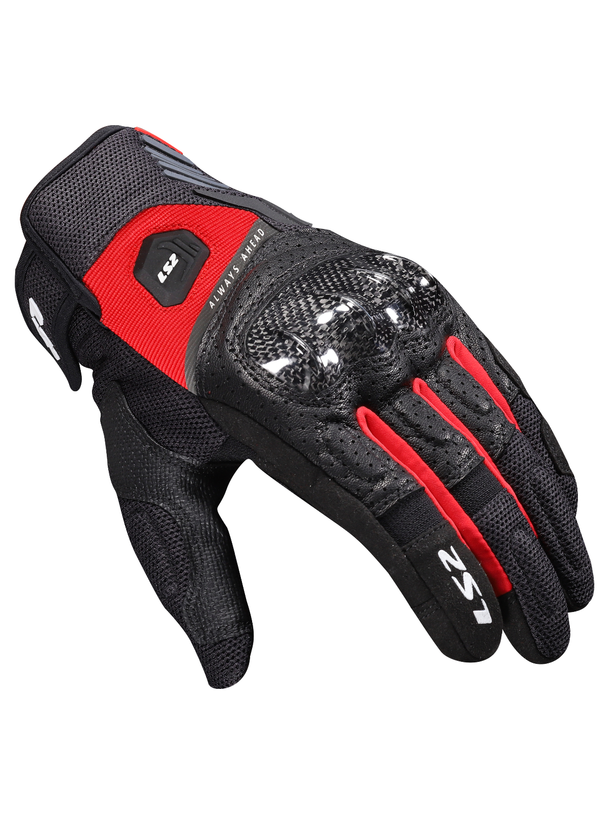LS2 ATOM MAN GLOVES BLACK RED 1
