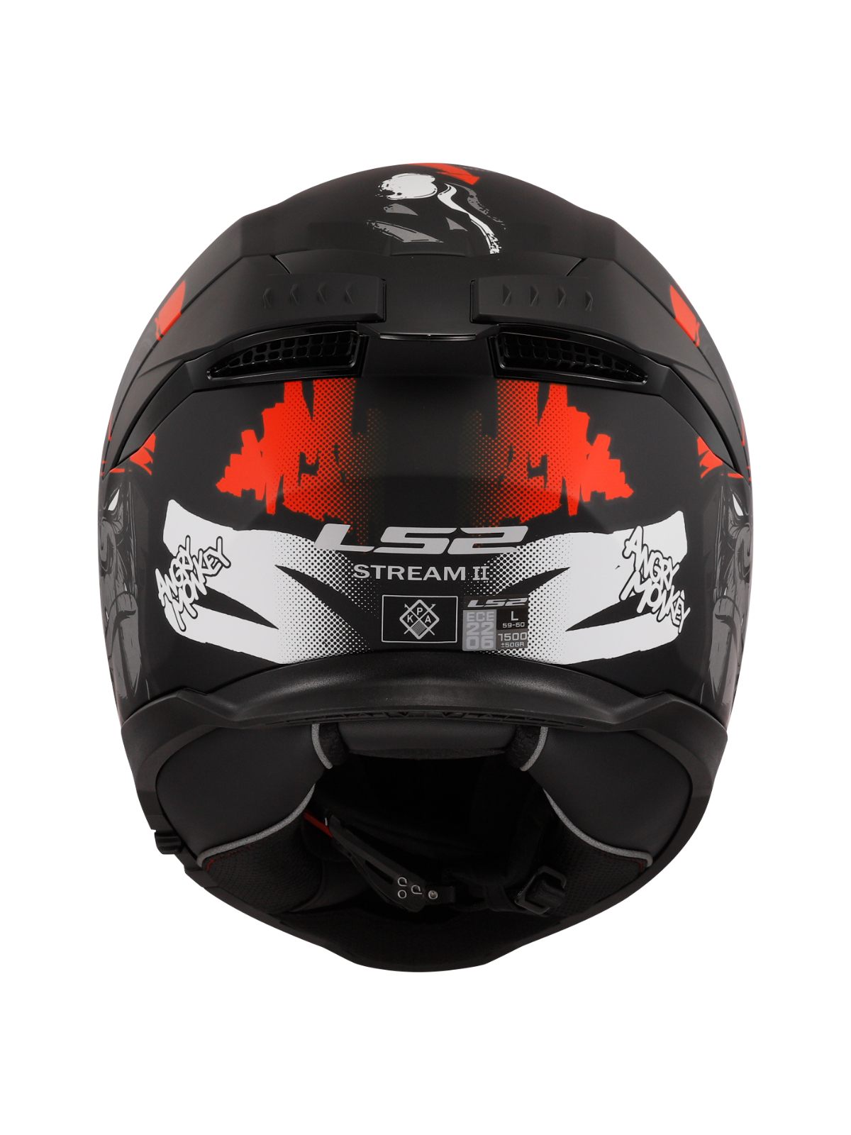 LS2 FF808 STREAM II ANGRY MONKEY M.BLACK RED-06 3