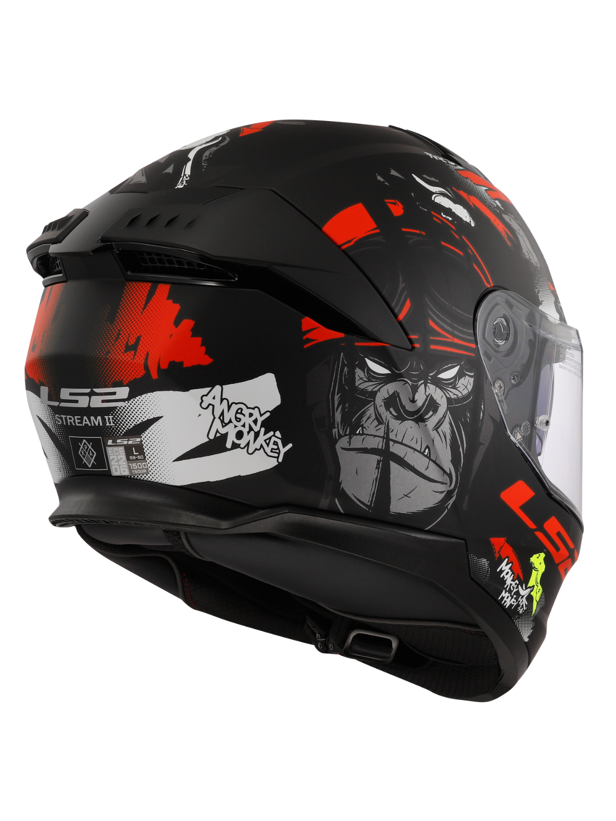 LS2 FF808 STREAM II ANGRY MONKEY M.BLACK RED-06 4