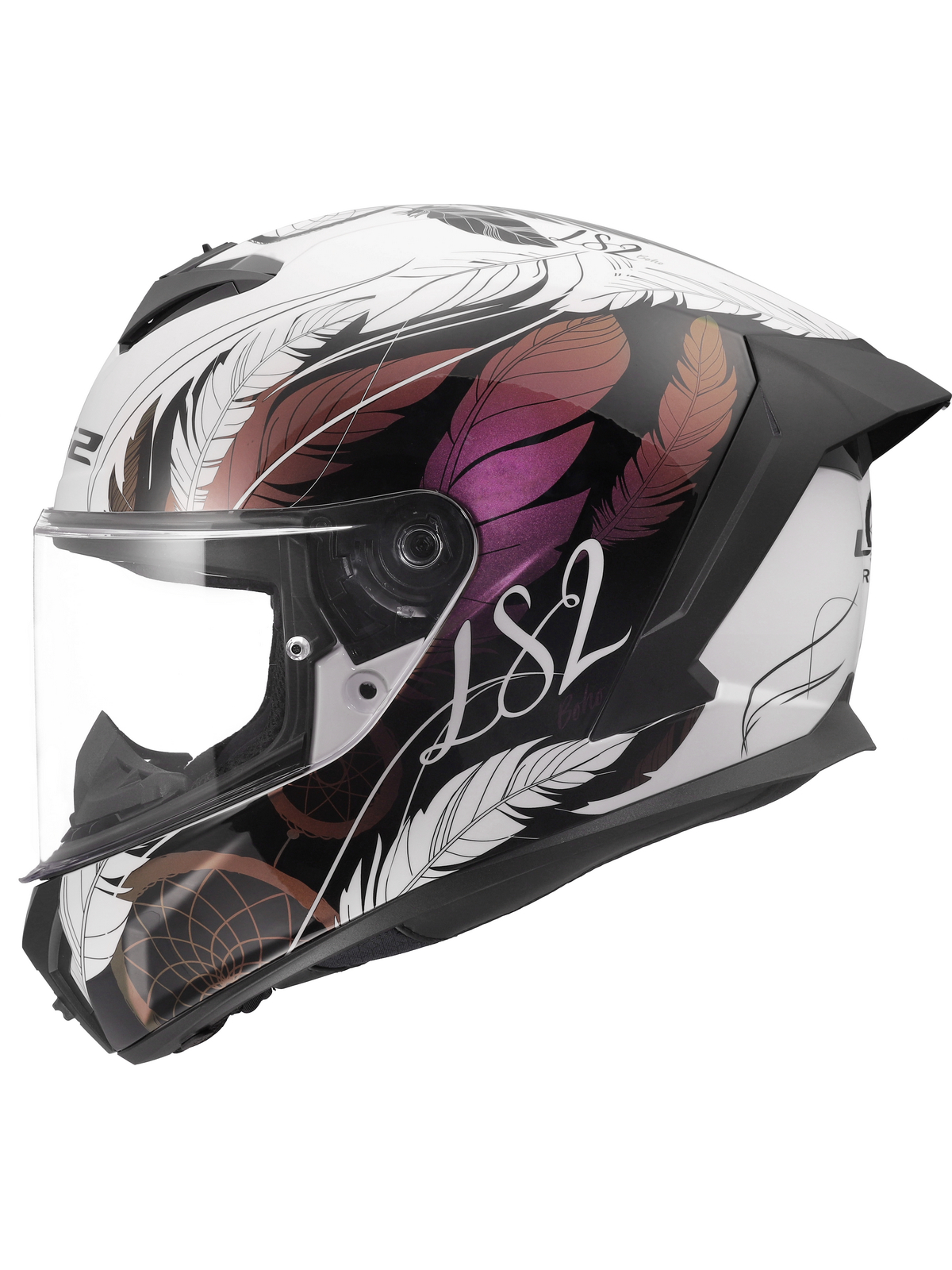 LS2 FF820 RAPID III BOHO WHITE BLACK PINK 10