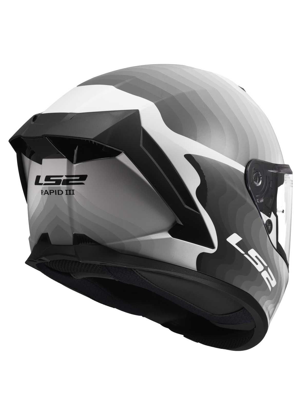 LS2 FF820 RAPID III FLOW WHITE GREY 4 LS2 FF820 RAPID III FLOW WHITE GREY 4