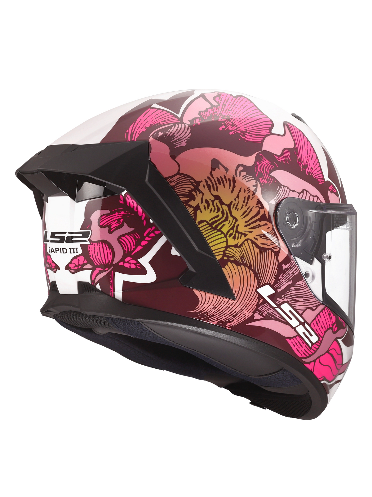 LS2 FF820 RAPID III POPPIES II WHITE PINK 3