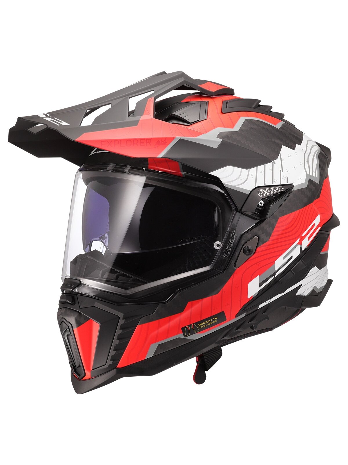 LS2 MX701 EXPLORER C TRICK WHITE RED-06 LS2 MX701 EXPLORER C TRICK WHITE RED-06