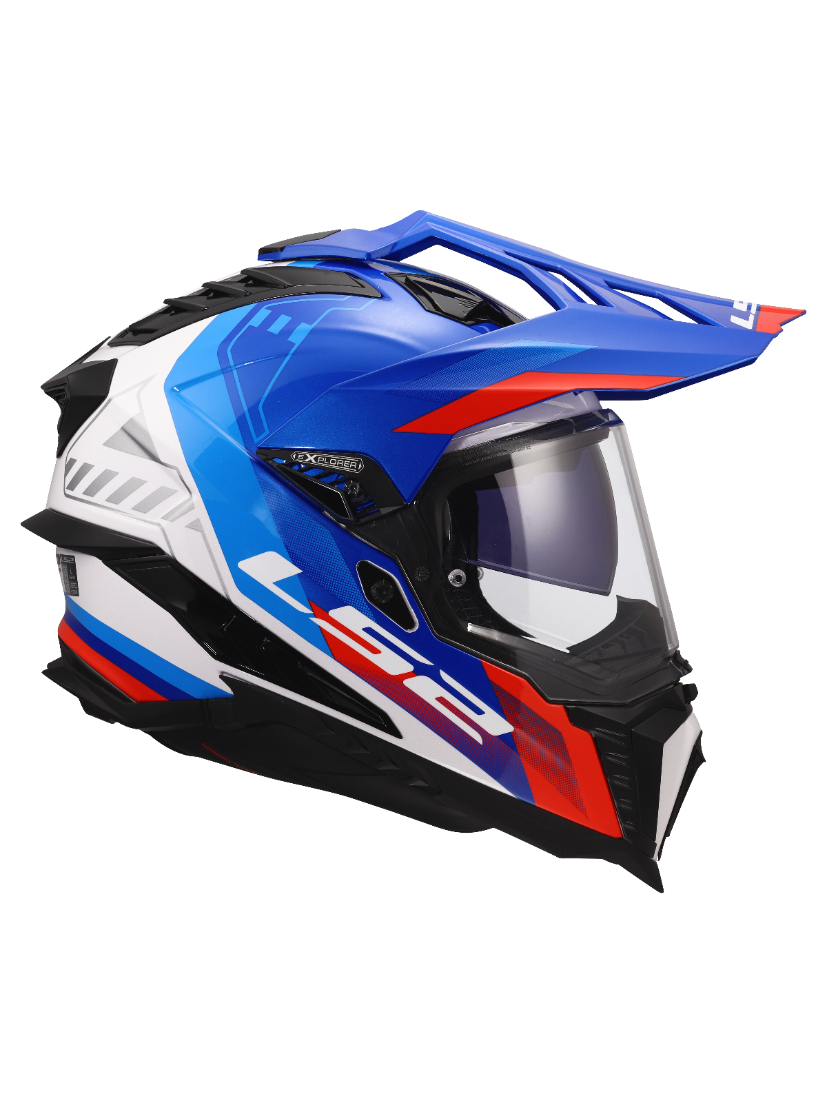 LS2 MX701 EXPLORER HEXA WHITE BLUE RED-06 3 LS2 MX701 EXPLORER HEXA WHITE BLUE RED-06 3