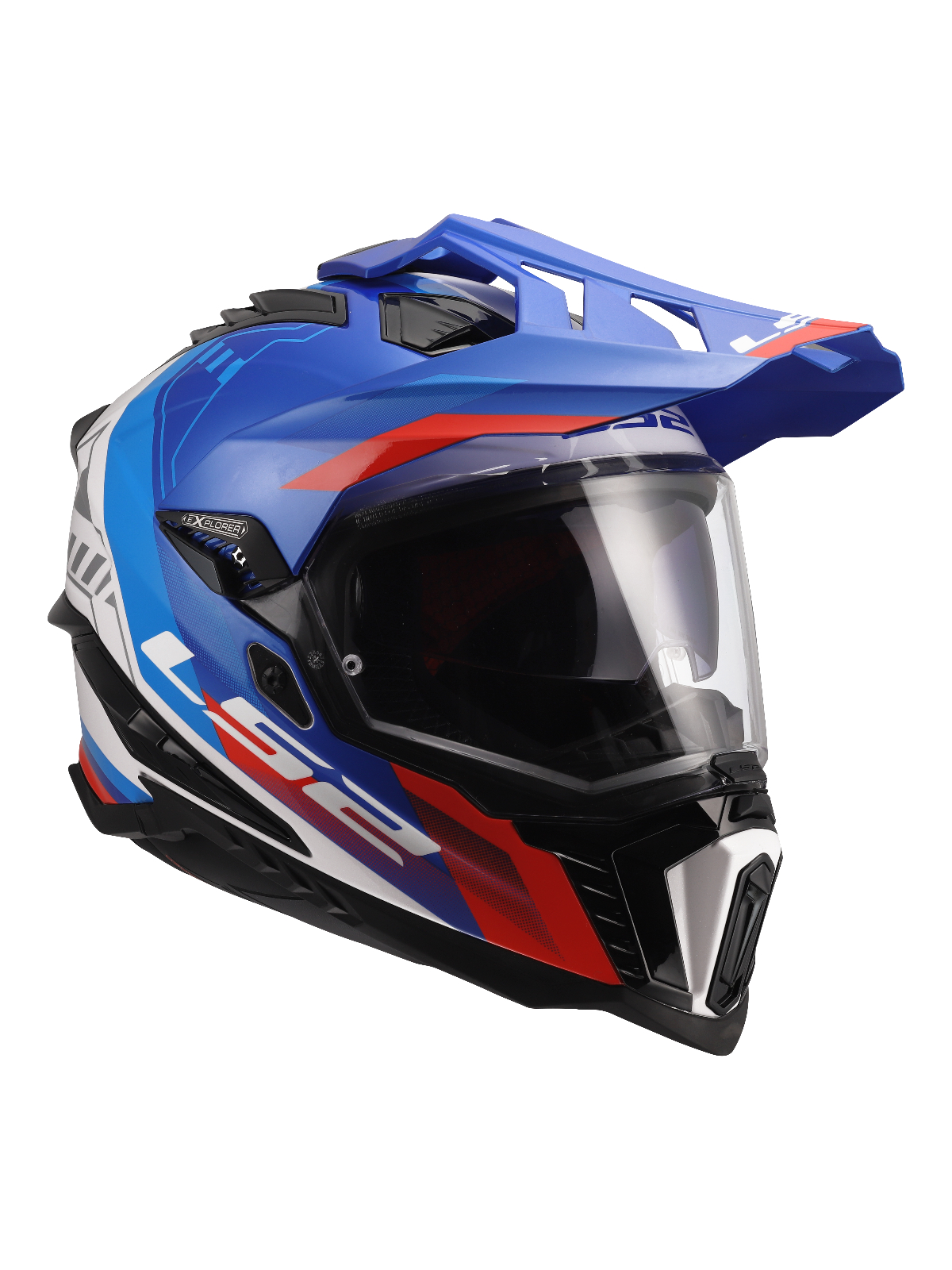 LS2 MX701 EXPLORER HEXA WHITE BLUE RED-06 9 LS2 MX701 EXPLORER HEXA WHITE BLUE RED-06 9