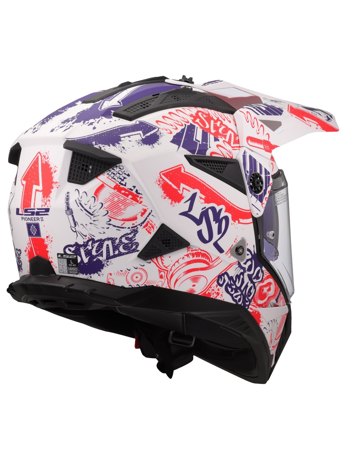 LS2 MX702 PIONEER II FANTASY WHITE RED BLUE-06 4 LS2 MX702 PIONEER II FANTASY WHITE RED BLUE-06 4