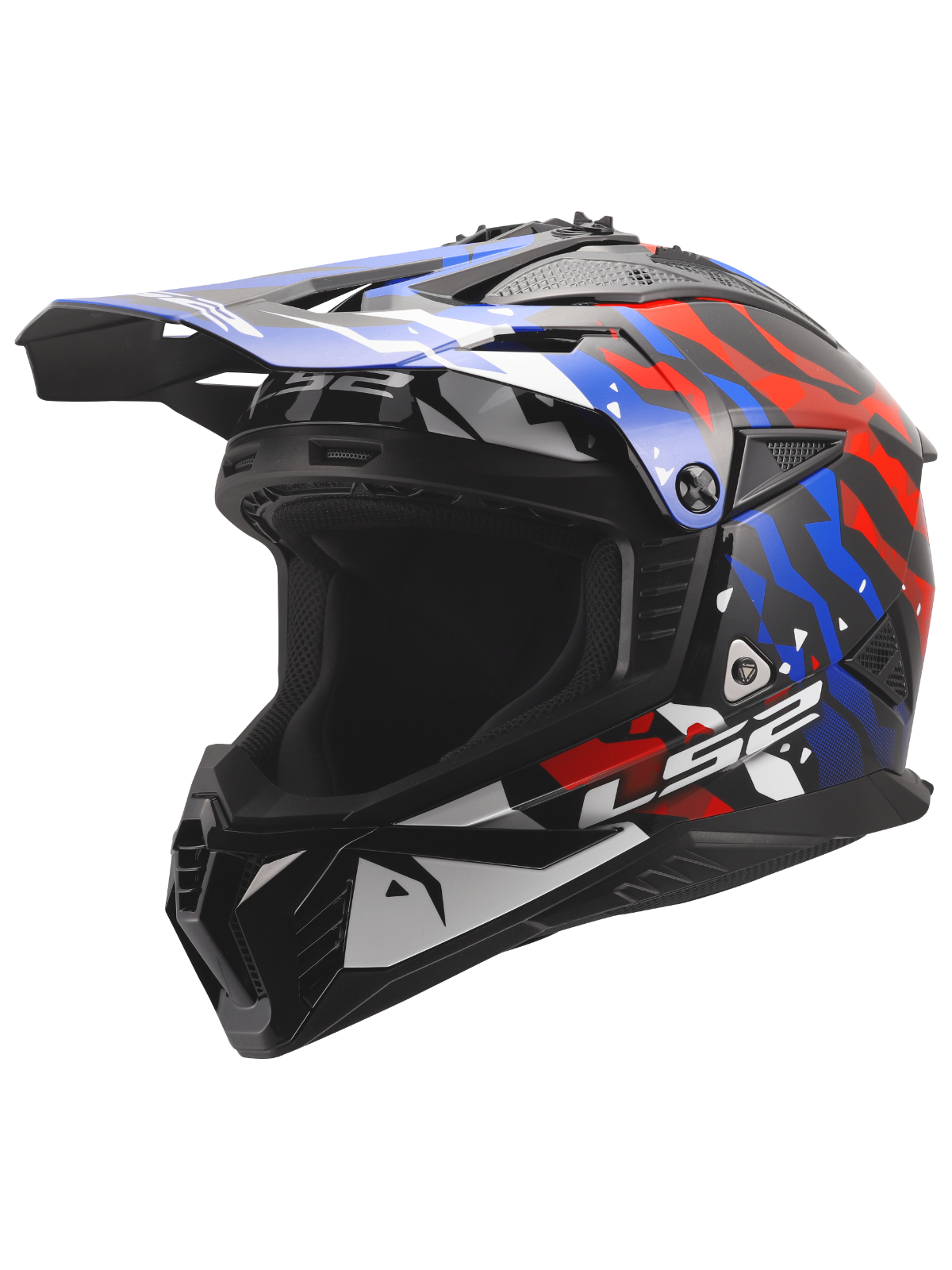 LS2 MX708 FAST II GROTESK WHITE BLUE RED-06 LS2 MX708 FAST II GROTESK WHITE BLUE RED-06