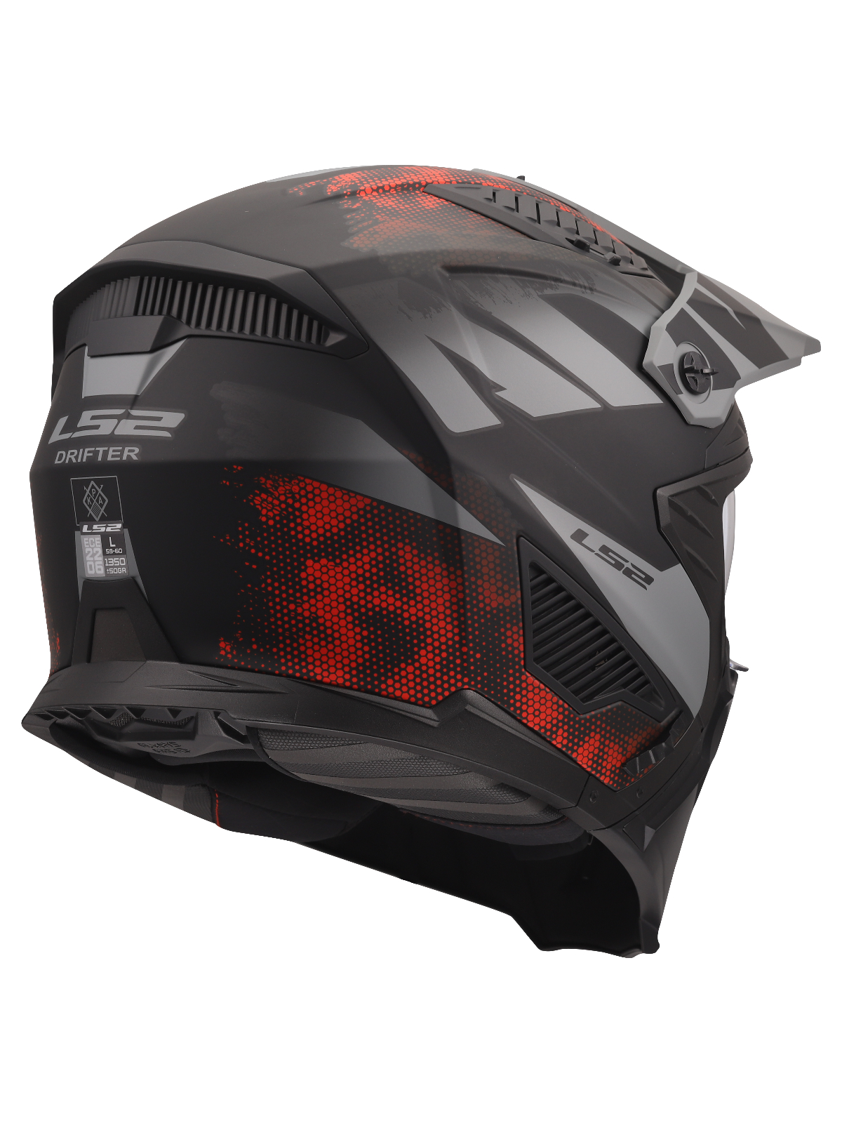 LS2 OF606 DRIFTER GAS GREY RED-06 5 LS2 OF606 DRIFTER GAS GREY RED-06 5