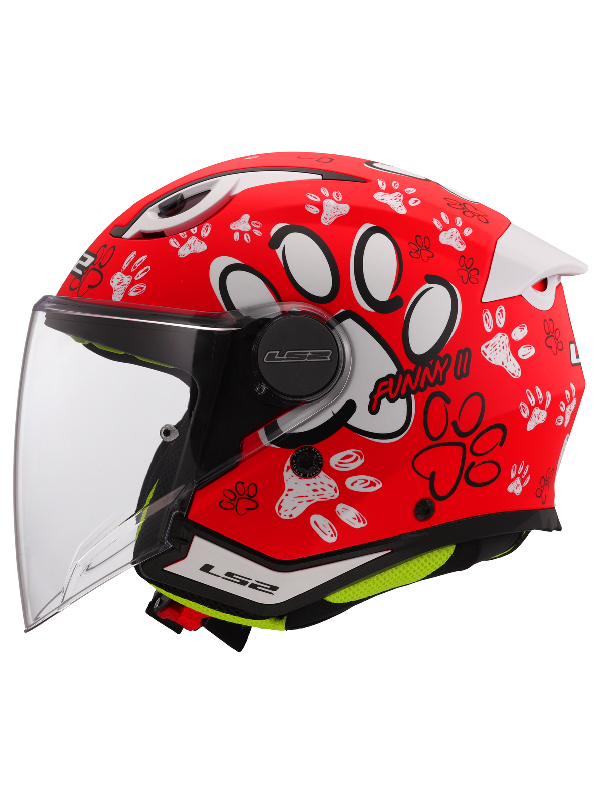 LS2 OF622 FUNNY II PAWS RED 8 LS2 OF622 FUNNY II PAWS RED 8