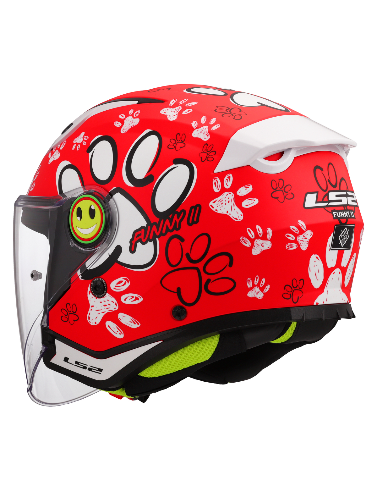 LS2 OF622 FUNNY II PAWS RED 2