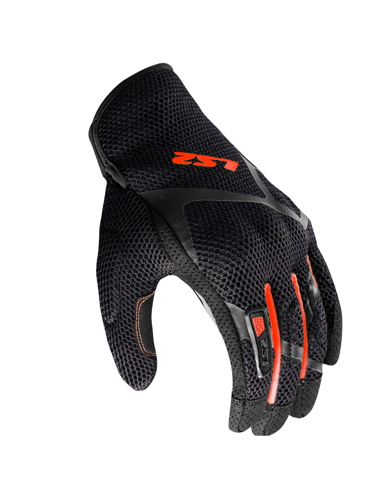 LS2 RAY II MAN GLOVES BLACK RED