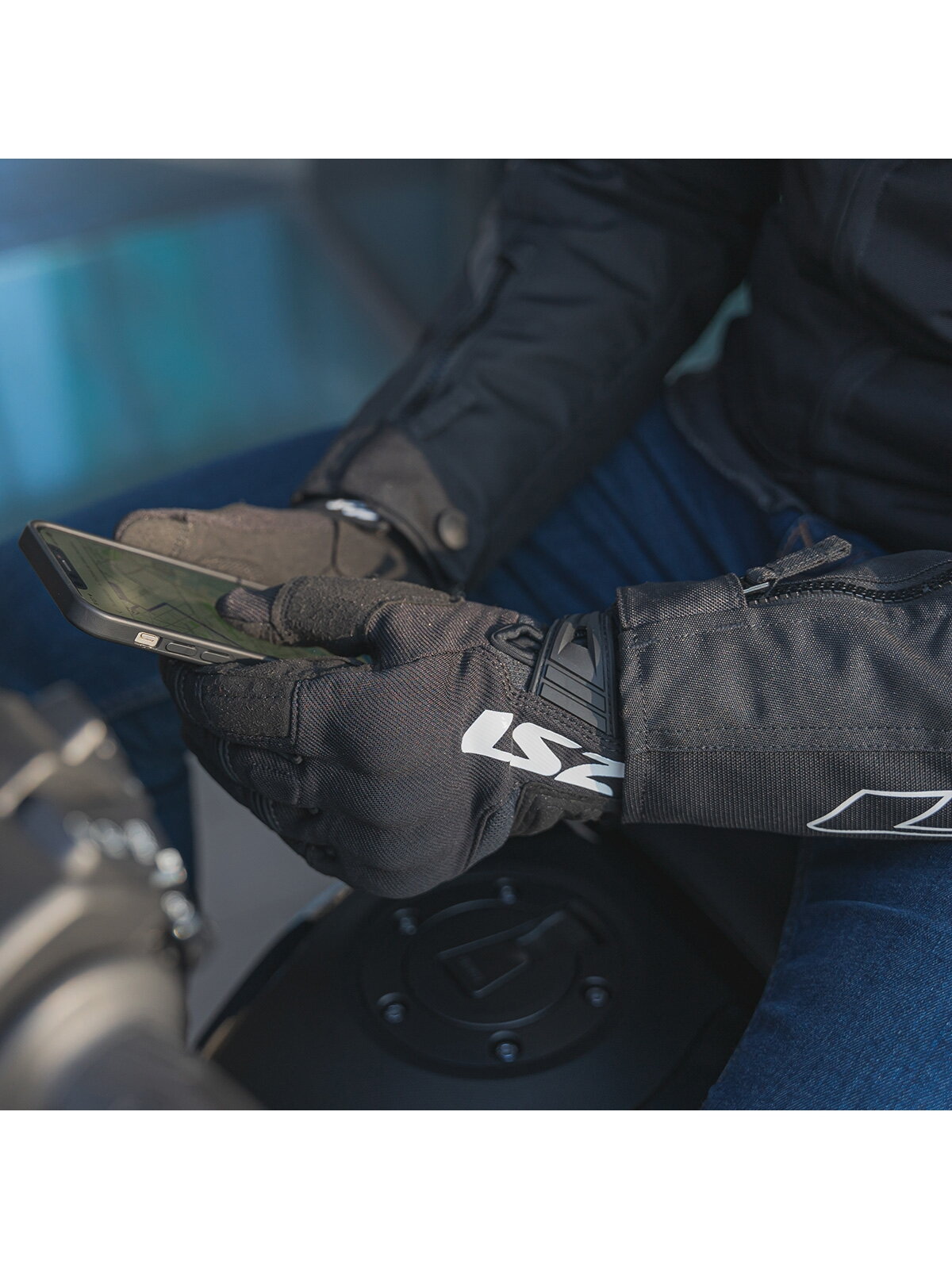 LS2 SILVA MAN GLOVES BLACK 1