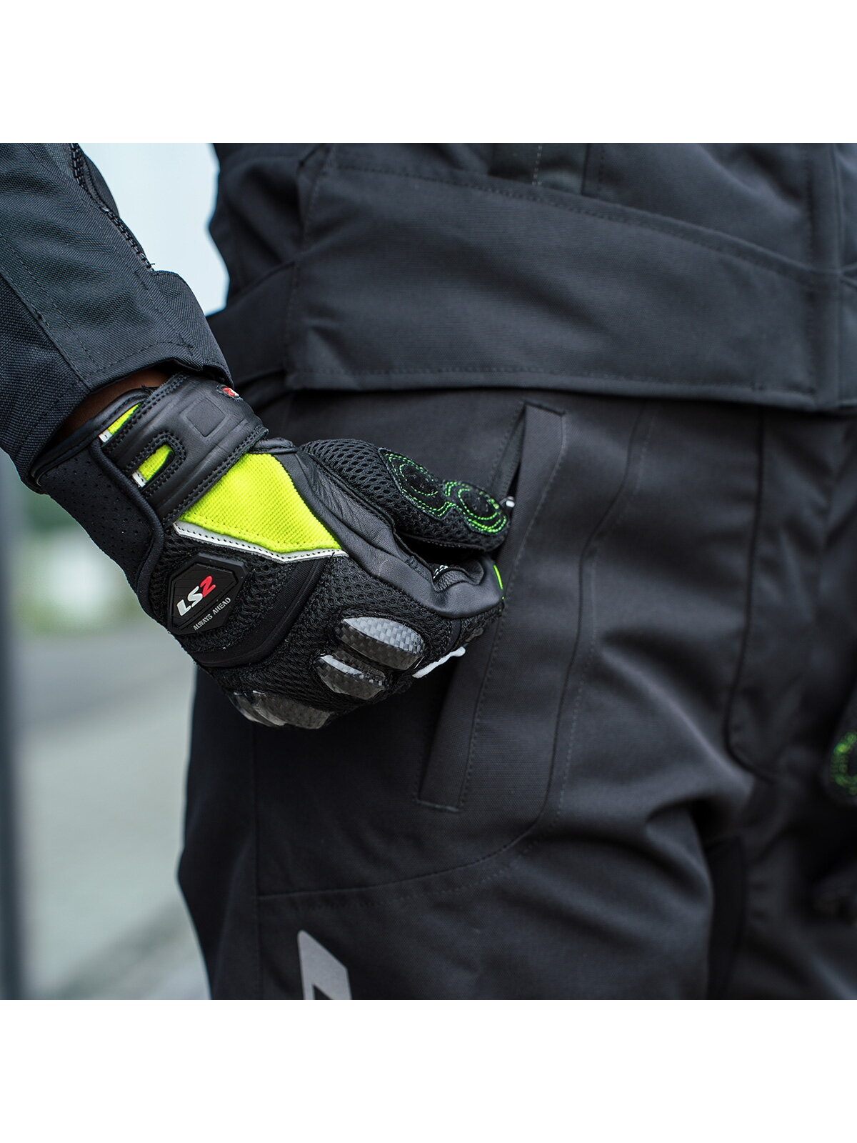 LS2 SPARK 2 AIR MAN GLOVES BLACK H-V YELLOW 2