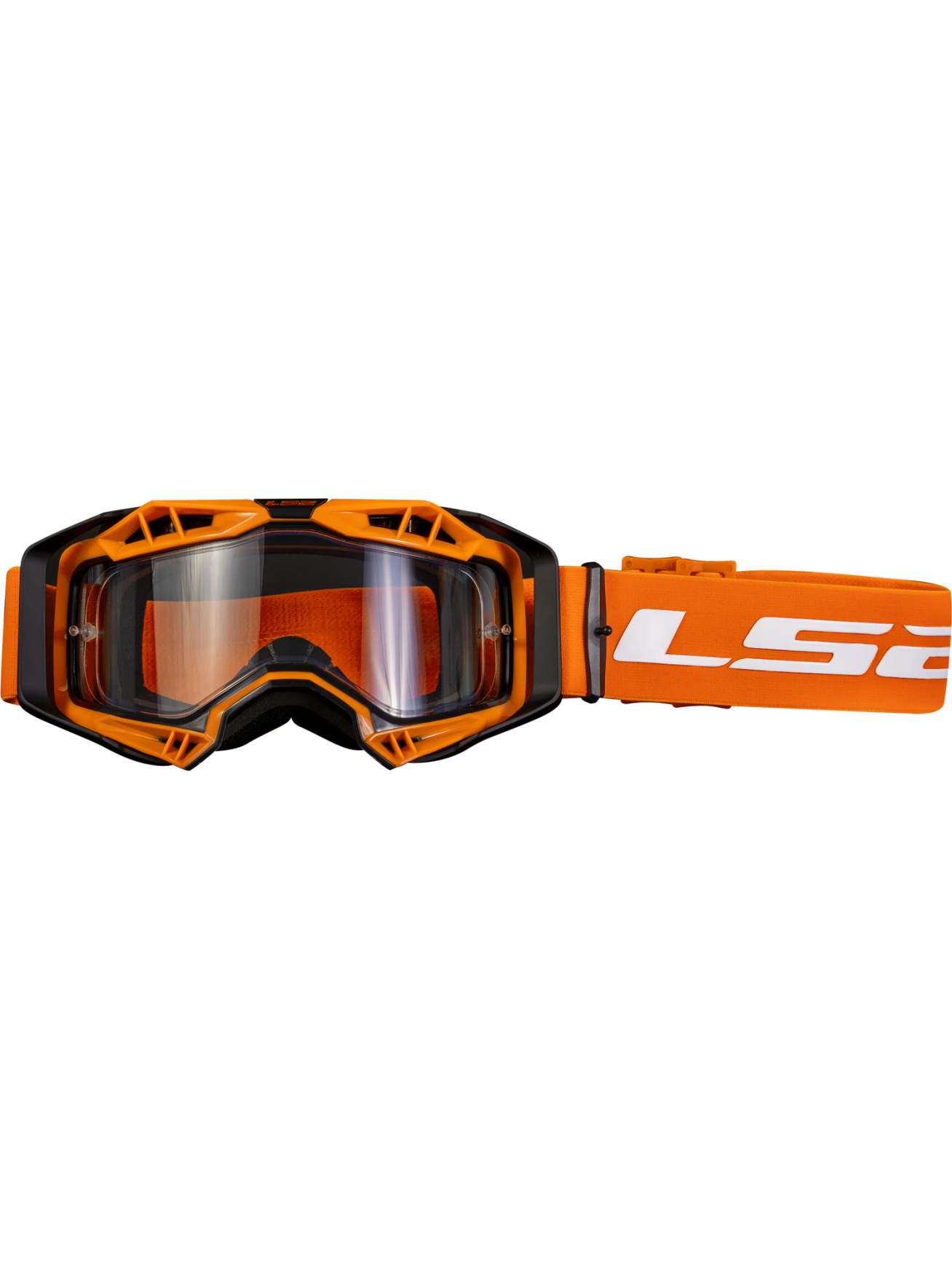 LS2 AURA ENDURO SERIES GOGGLE BLACK H-V ORANGE WITH CLEAR VISOR LS2 AURA ENDURO SERIES GOGGLE BLACK H-V ORANGE WITH CLEAR VISOR