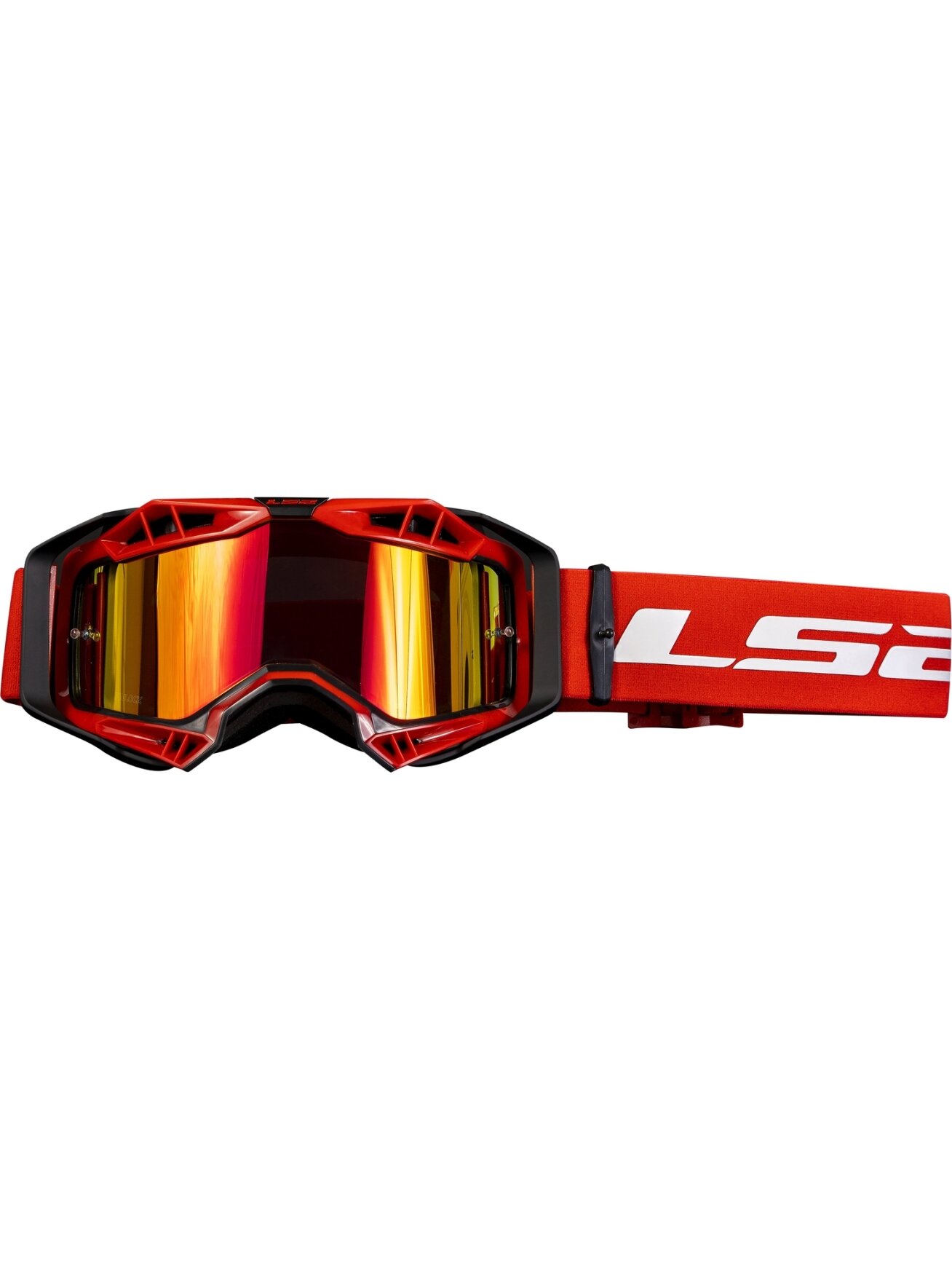 LS2 AURA PRO GOGGLE BLACK RED WITH IRIDIUM VISOR 2