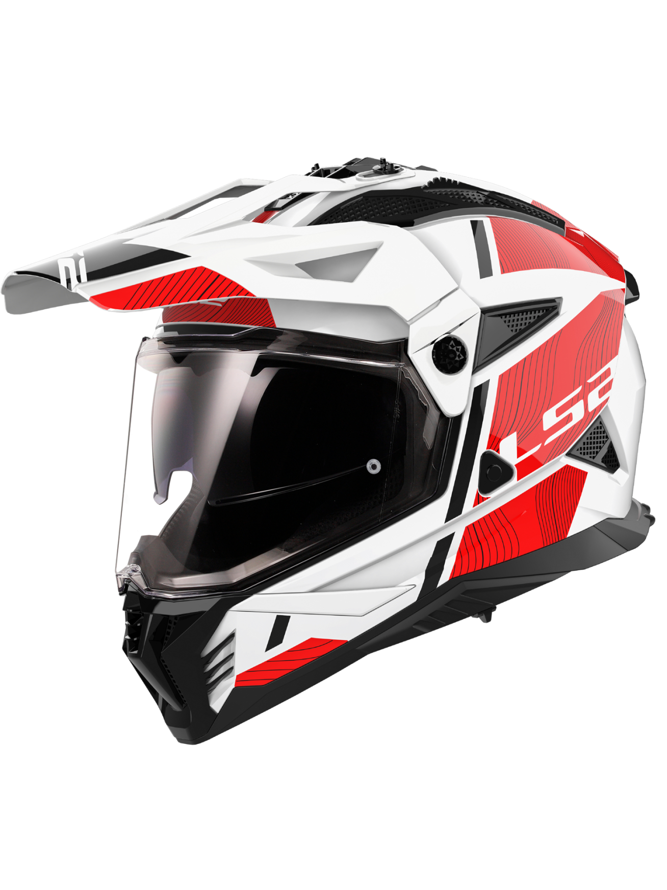 LS2 MX702 PIONEER II HILL WHITE RED-06 LS2 MX702 PIONEER II HILL WHITE RED-06