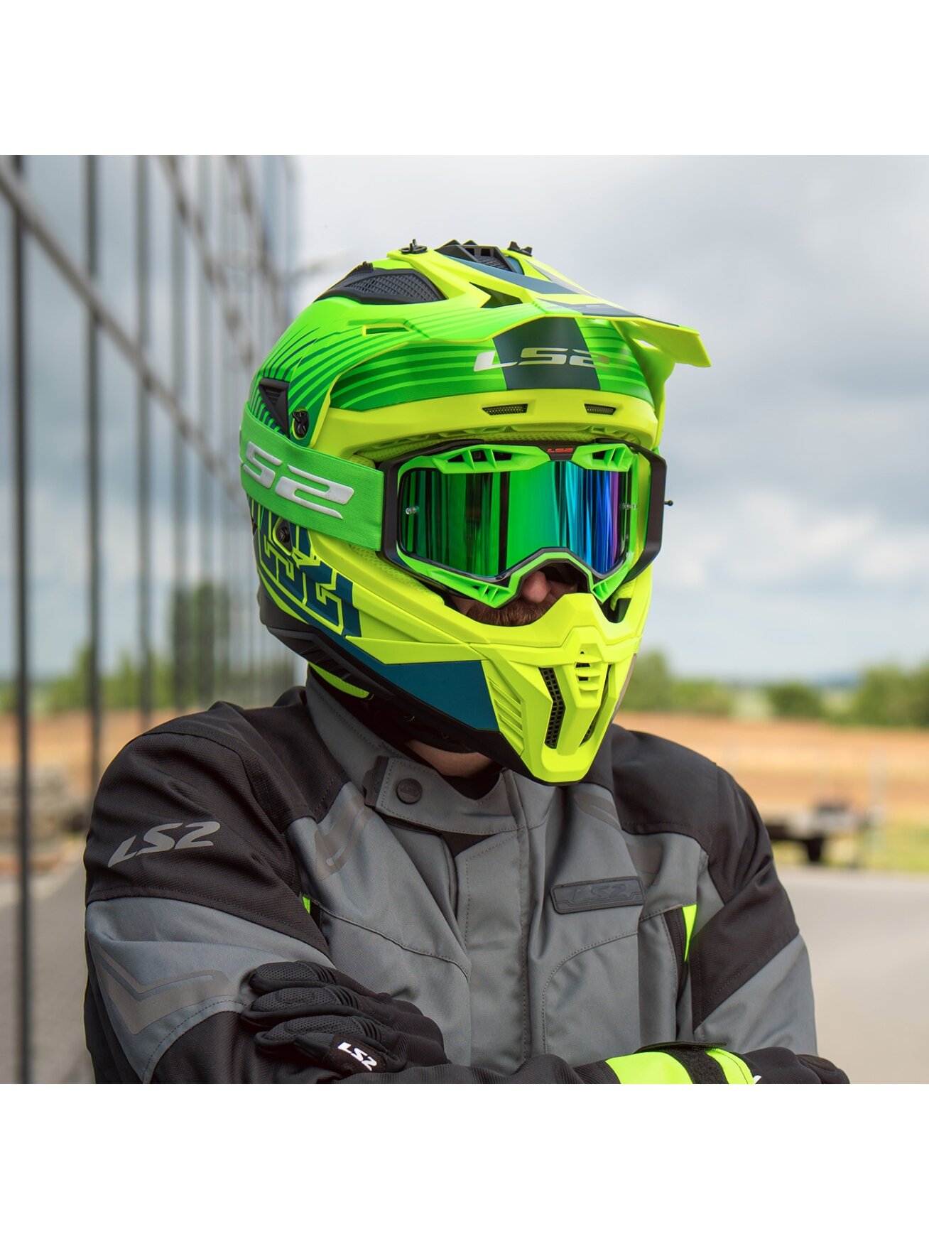 LS2 MX708 FAST II DUCK M.H-V GREEN H-V YELL.-06 4 LS2 MX708 FAST II DUCK M.H-V GREEN H-V YELL.-06 4
