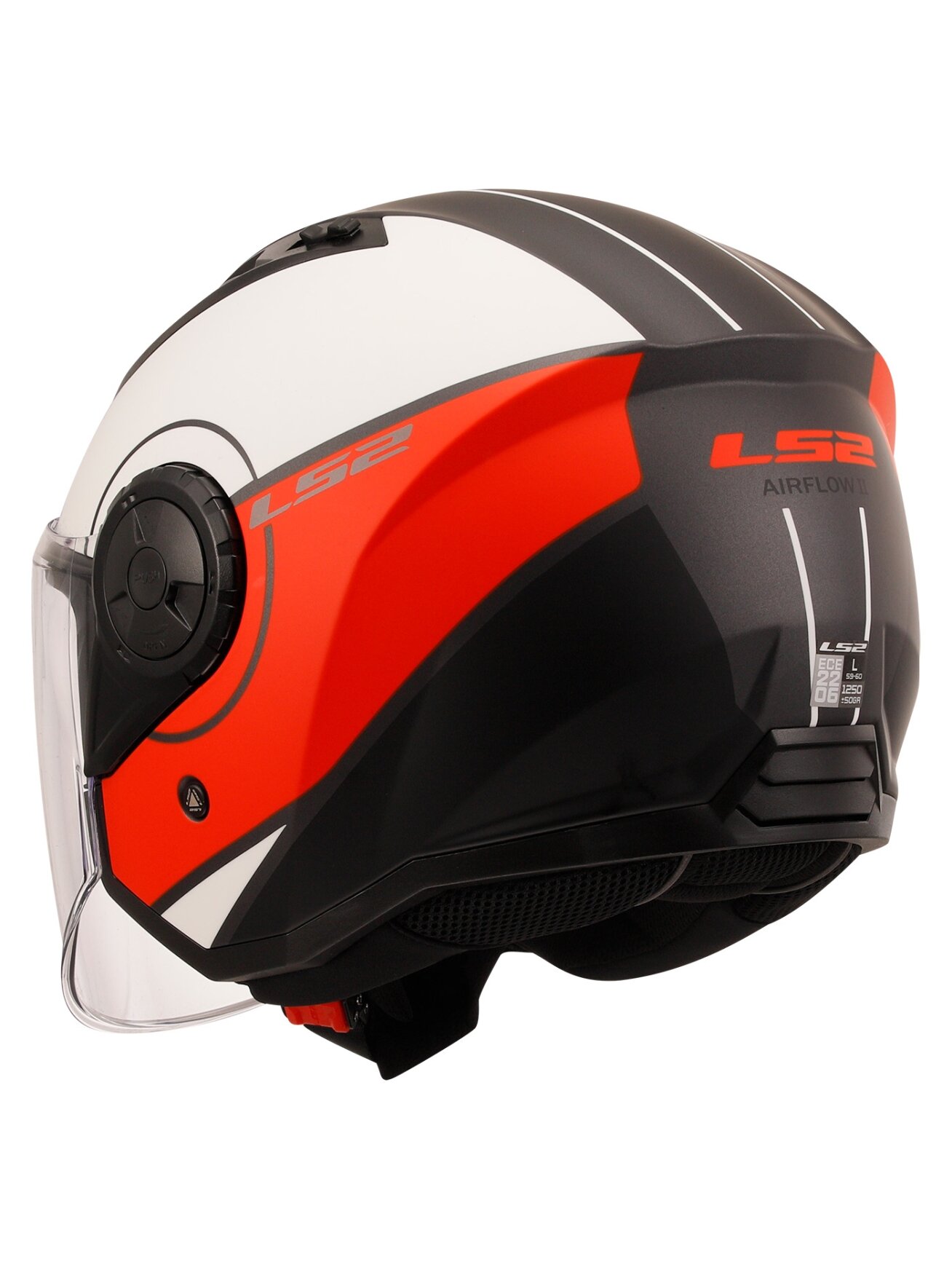 LS2 OF616 AIRFLOW II COVER MATT WHITE RED-06 2 LS2 OF616 AIRFLOW II COVER MATT WHITE RED-06 2