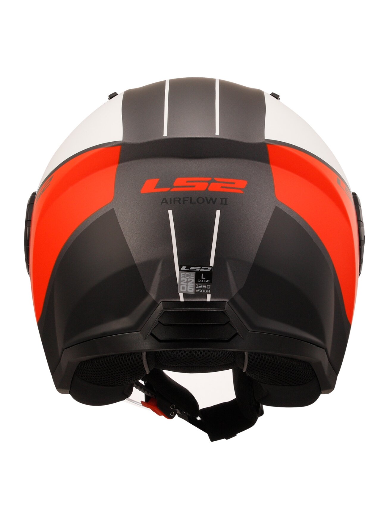 LS2 OF616 AIRFLOW II COVER MATT WHITE RED-06 3