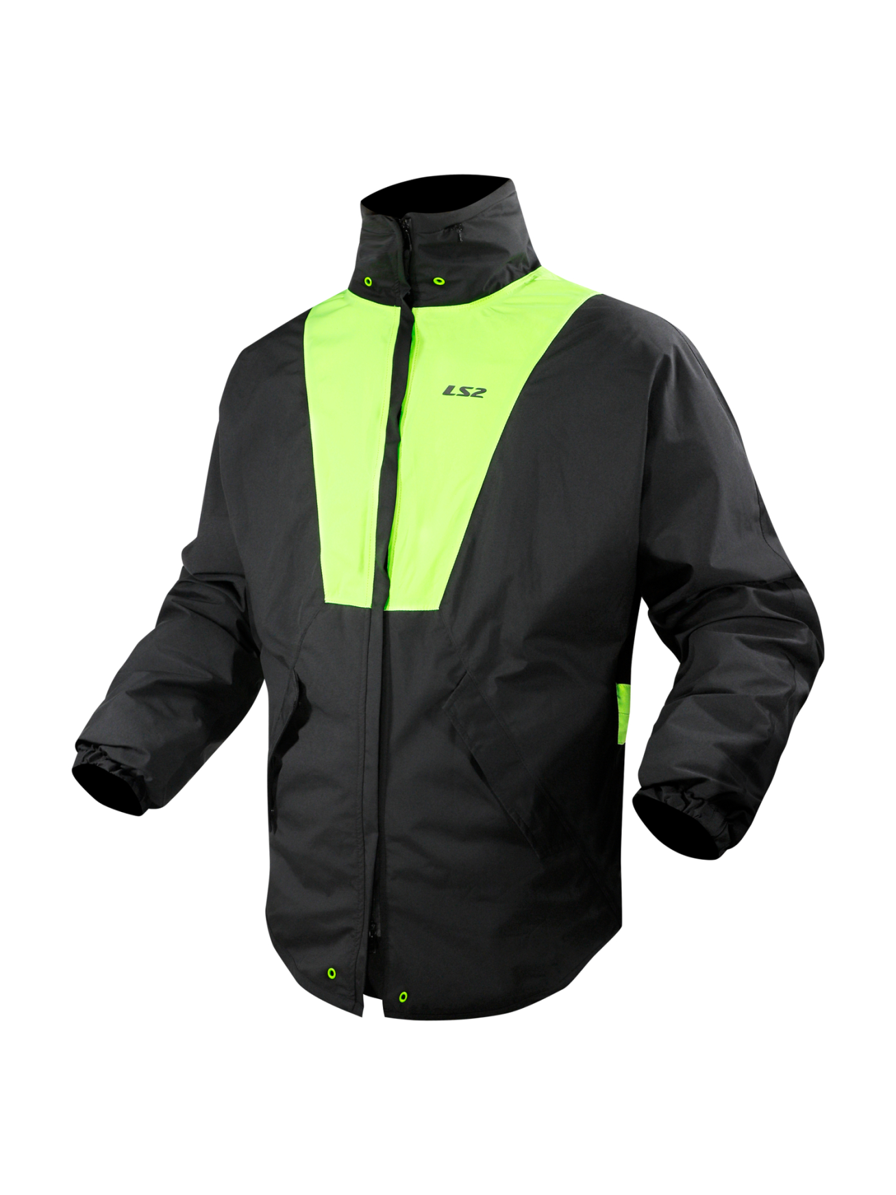 LS2 X-RAIN JACKET BLACK H-V YELLOW