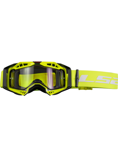 LS2 AURA ENDURO SERIES GOGGLE BLACK H-V YELLOW WITH CLEAR VISOR