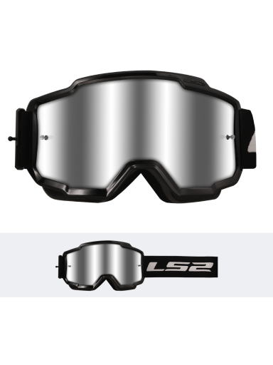 LS2 CHARGER GOGGLE BLACK WITH SILVER VISOR