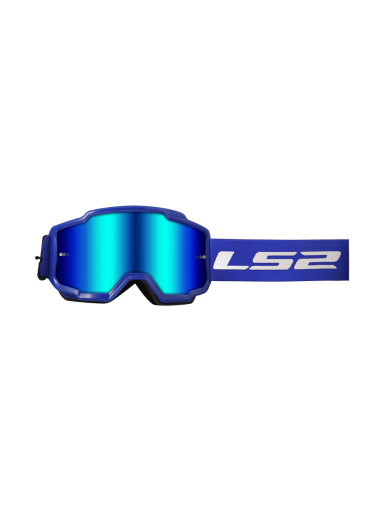 LS2 CHARGER GOGGLE BLUE WITH IRIDIUM VISOR