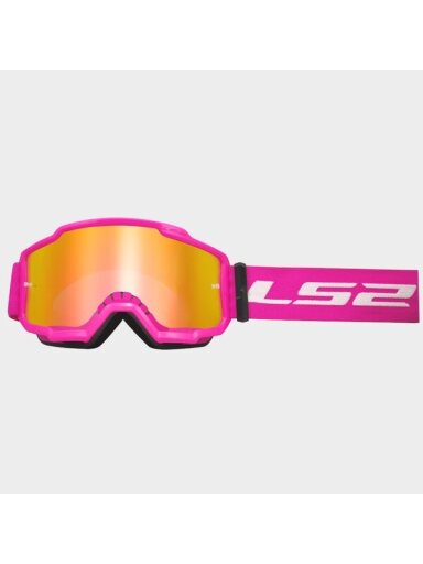 LS2 CHARGER GOGGLE PINK WITH IRIDIUM VISOR