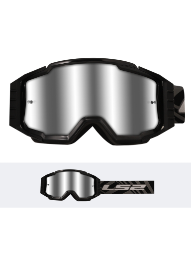 LS2 CHARGER PRO GOGGLE BLACK WITH SILVER VISOR