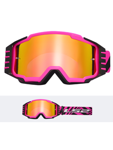 LS2 CHARGER PRO GOGGLE PINK WITH SILVER VISOR