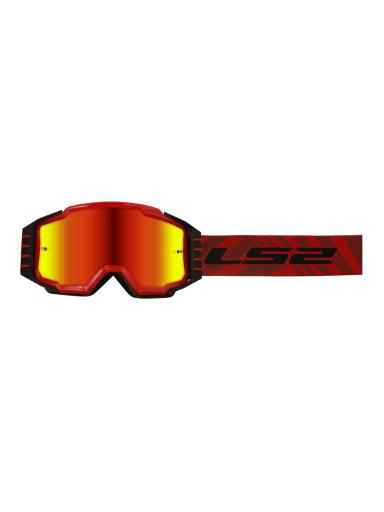 LS2 CHARGER PRO GOGGLE RED WITH IRIDIUM VISOR