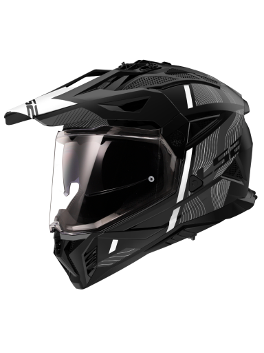 LS2 MX702 PIONEER II HILL MATT BLACK WHITE-06