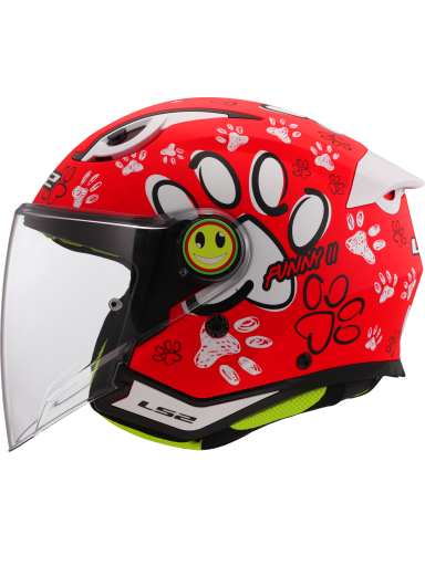 LS2 OF622 FUNNY II PAWS RED