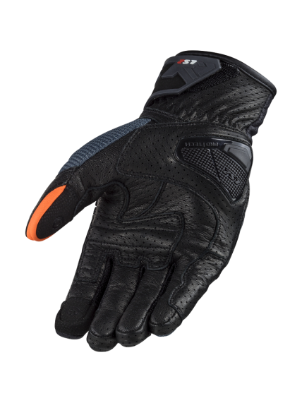 LS2 AIR RAPTOR MAN GLOVES DARK BLUE H-V ORANGE 1