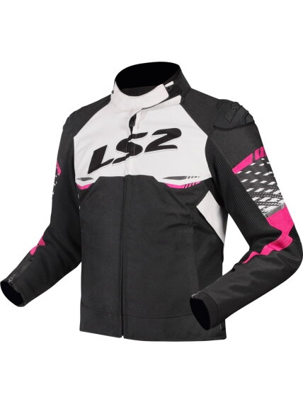 LS2 APEX LADY JACKET BLACK WHITE PINK LS2 APEX LADY JACKET BLACK WHITE PINK
