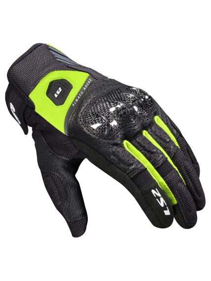 LS2 ATOM MAN GLOVES BLACK H-V YELLOW 1 LS2 ATOM MAN GLOVES BLACK H-V YELLOW 1