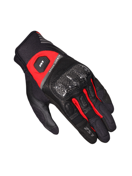 LS2 ATOM MAN GLOVES BLACK RED