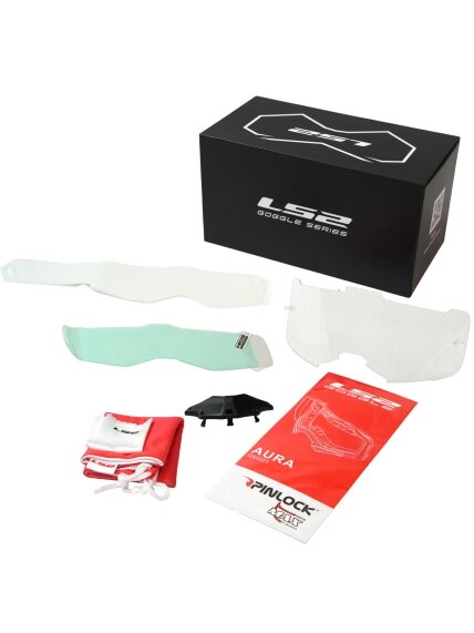 LS2 AURA PRO GOGGLE BLACK H-V GREEN WITH IRIDIUM VISOR 2