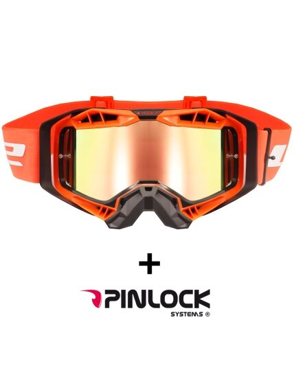 LS2 AURA PRO GOGGLE BLACK ORANGE WITH IRIDIUM VISOR LS2 AURA PRO GOGGLE BLACK ORANGE WITH IRIDIUM VISOR