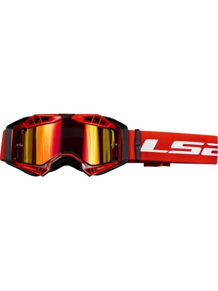 LS2 AURA PRO GOGGLE BLACK RED WITH IRIDIUM VISOR 2 LS2 AURA PRO GOGGLE BLACK RED WITH IRIDIUM VISOR 2