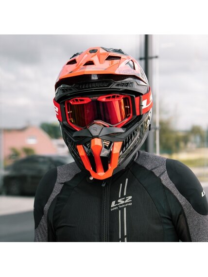LS2 AURA PRO GOGGLE BLACK RED WITH IRIDIUM VISOR 1 LS2 AURA PRO GOGGLE BLACK RED WITH IRIDIUM VISOR 1