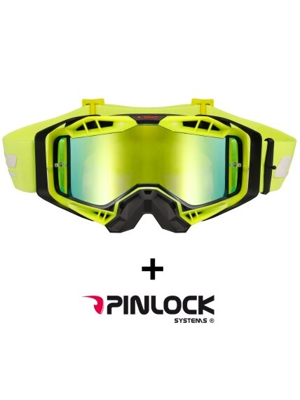 LS2 AURA PRO GOGGLE BLACK YELLOW WITH IRIDIUM VISOR LS2 AURA PRO GOGGLE BLACK YELLOW WITH IRIDIUM VISOR