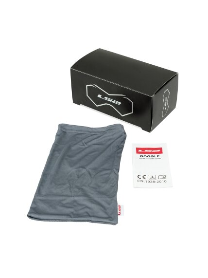 LS2 CHARGER GOGGLE RED WITH IRIDIUM VISOR 1